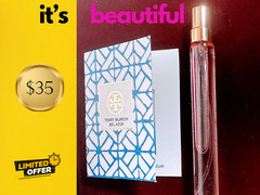 Vera Bradley Macaroon Rose Eau de Toilette Spray/10 mL/Travel Size + TORY BURCH.