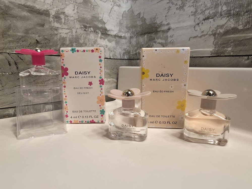3 -DAISY Marc Jacob’s- EDT- 4ml Ea Daisy So Fresh So Fresh Delight NIB Perfume