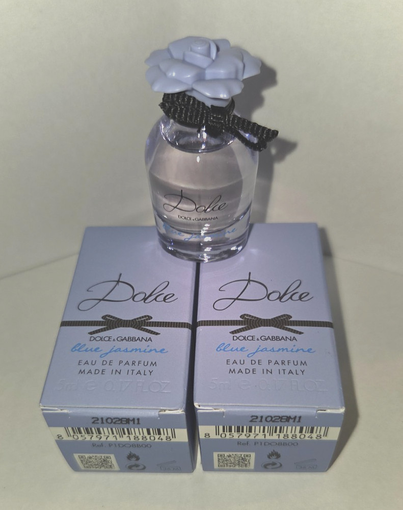 Lot of 2 DOLCE & GABBANA BLUE JASMINE EDP Mini Splash Bottle .17 fl oz