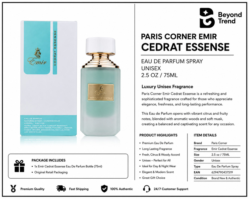Paris Corner Unisex Emir Cedrat Essense EDP Spray 2.5 oz Fragrances