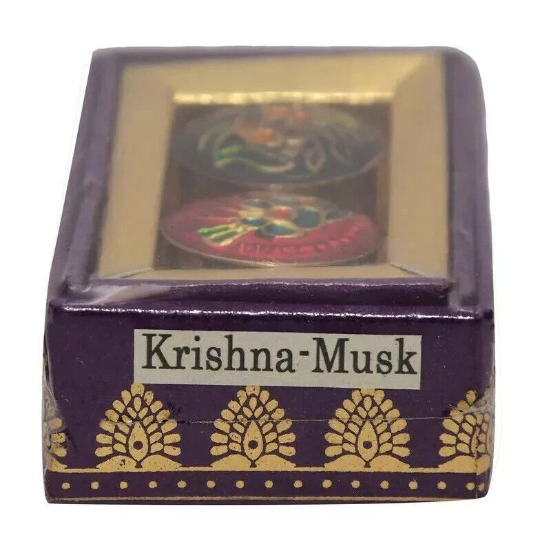 Handmade Natural Solid Perfume Krishna Musk 2 Mini Unisex Fragrance 4 gram Each