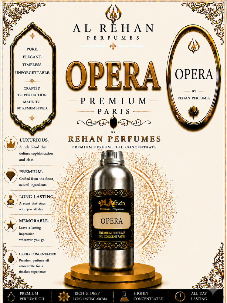 Al Rehan Perfumes Opera Premium Attar Perfume Oil Arabian Long Lasting Scent Oil