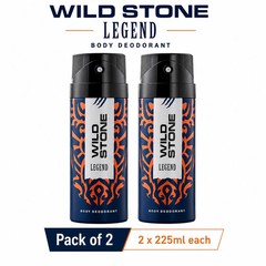 Wild Stone Legend Deodorant for Men 225ml x2 Pack | Long-Lasting Masculine Smell