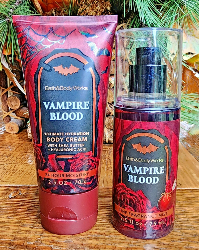 2PC~NEW 🦇HALLOWEEN ~🧛‍🩸VAMPIRE BLOOD~Bath Body ~MIST/CREAM Travel Size