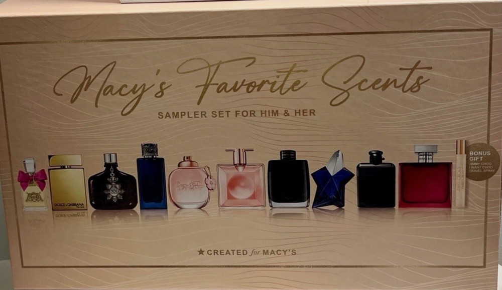 11-Pc. Macy’s Favorite Scents Fragrance Sampler For Him & Her Makes a Great Gift