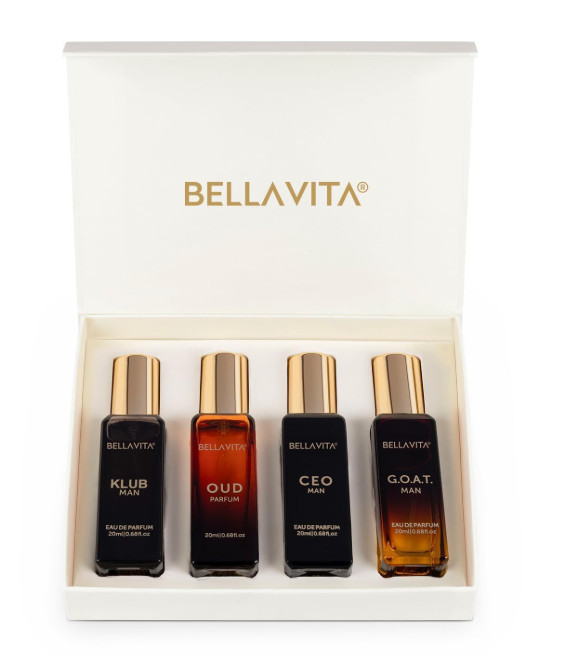 Bella Vita Luxury Men’s Perfume Gift Set 4 x 20ml CEO Oud Klub GOAT EDP