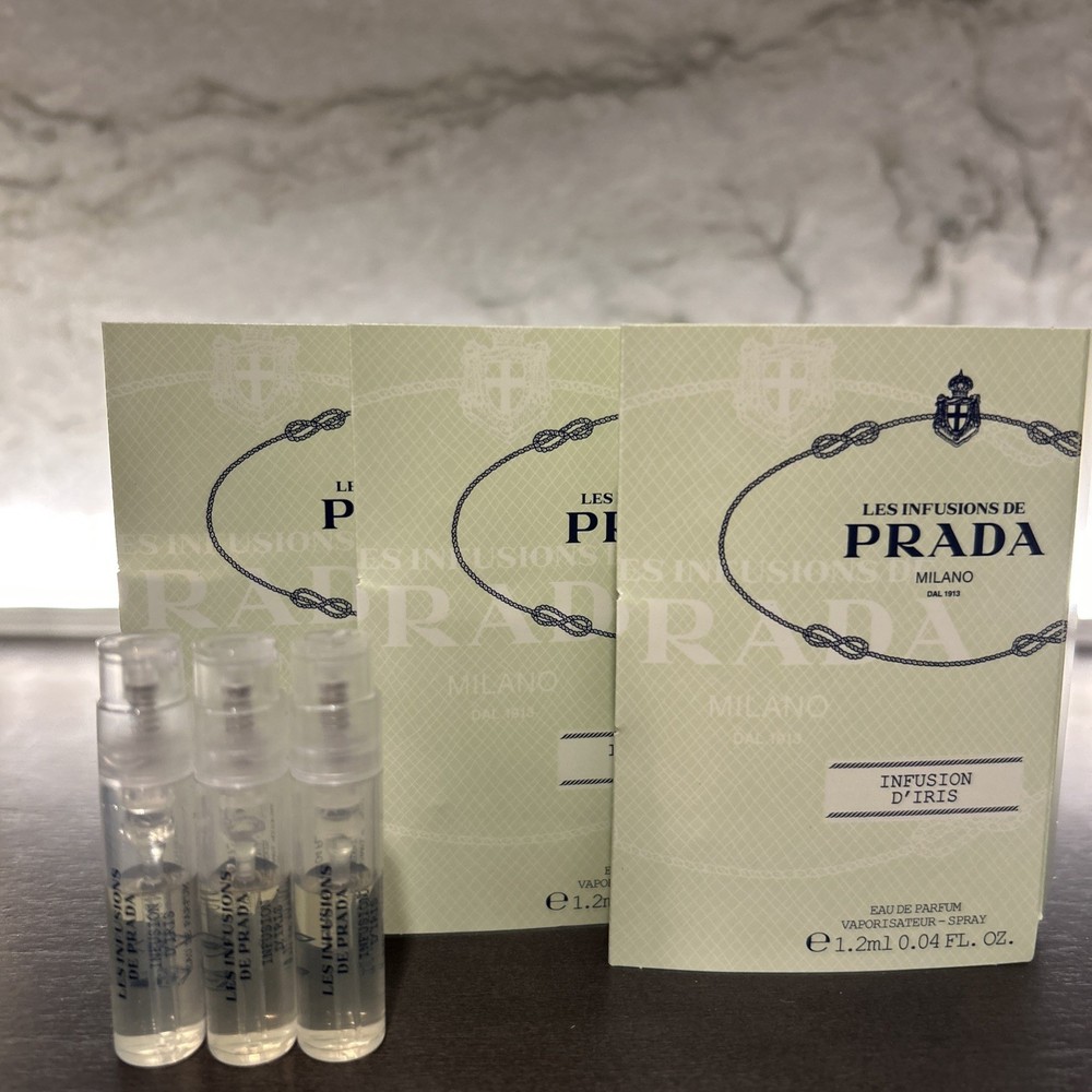3 x Prada Les Infusions De Iris Eau de Parfum EDP Spray Sample 1.2 ml each