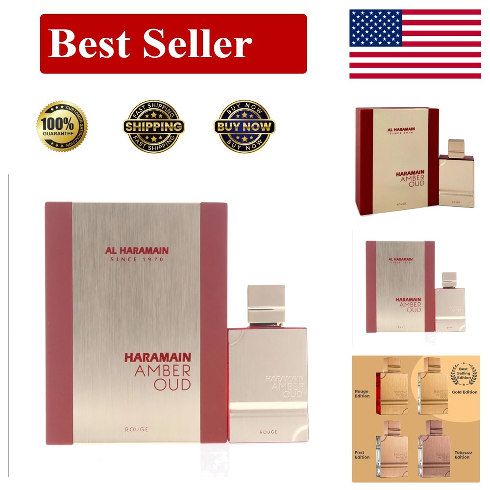 Amber Oud Rouge Eau De Parfum Spray – 2 Fl Oz of Elegance for Men & Women