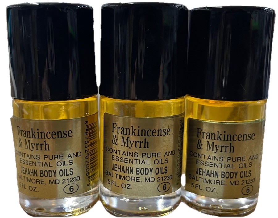 Frankincense & Myrrh Body Oils – 3 Bottle x 1/2 oz Each Bottle
