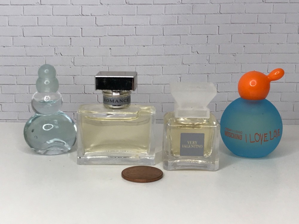 Rare Lot of 4 MINI Perfumes Dabber Ralph Lauren, Valentino, Moschino, Azzaro