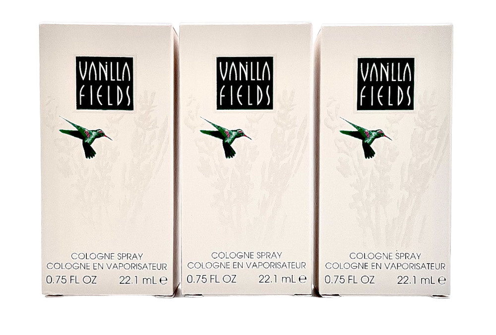 3 PACK – Vanilla Fields by Coty for Women 0.75 oz Cologne Spray NIB AUTHENTIC