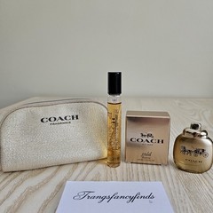 Coach Gold Parfum Set 2 Mini 7.5mL + 4.5mL w/ Coach Fragrance Pouch