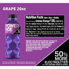 POWERADE Sports Drink Grape, 20 Ounce (Pack of 8)