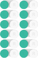 Contact Lens Cases 12 Pack. One Year Bulk Supply. Protect Your Eyes by Changing