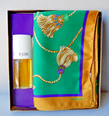 Coty Emeraude Perfume (1/2 Oz) + Cologne Spray (8/10 oz) and Scarf (Italy), Box