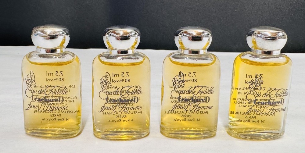 4x Cacharel Pour L’homme Mini 0.25 fl oz / 7.5 ml Eau De Toilette Splash