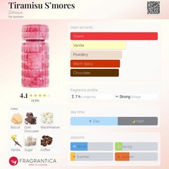 Zimaya Tiramisu S’mores Eau De Parfum 100ml 3.4oz Women’s Fragrance New Sealed