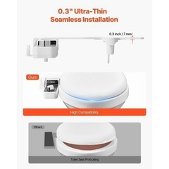 Bidet Attachment for Toilet, 0.3″ Ultra Thin Bidet Toilet Seat Attachment – Dual