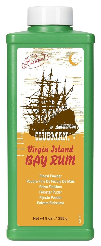 Clubman Virgin Island Bay Rum Body Powder for Men Talcum Body Powder Sweat 9oz