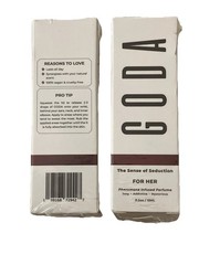 2x SEALED Goda For Her Pheromone Infused Perfume 0.5 fl oz 15ml ea Vegan Jasmine