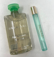 BVLGARI Au the Vert Eau de Toilette 0.34oz / 10ml Travel Spray + Shower Gel
