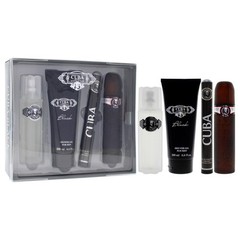 Cuba Black Men 4 Pc Gift Set 3.3oz EDT Spray, 1.7oz 1 Count (Pack of 1)