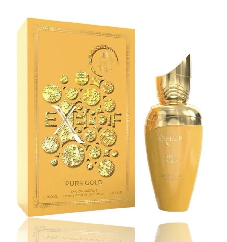 Emper Exelof Pure Gold Eau De Parfum Aquatic Fresh Fruity Woody For Unisex 85 ML