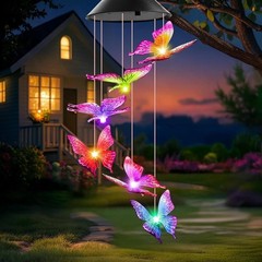 Elegant Waterproof Solar Butterfly Wind Chimes – Ideal for Mother’s Day Gifts