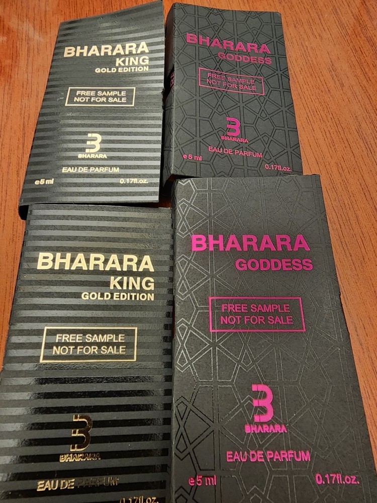 Bharara Eau de Parfum Spray Sample Lot of King Gold Edition Goddess 0.17 oz