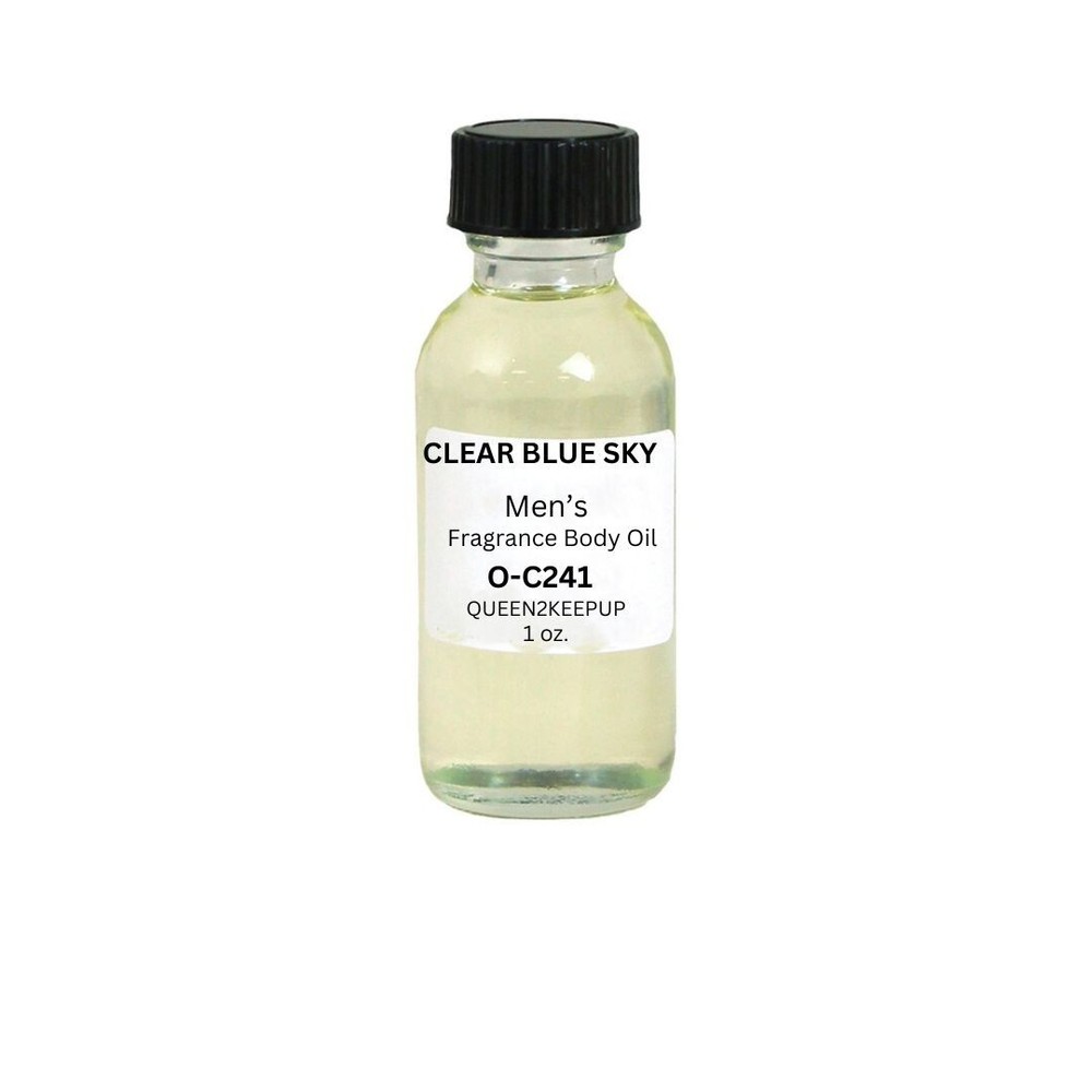 Clear Blue Sky (Men) Body Oil 1 oz Fragrance All Natural Scent Glass Bottle