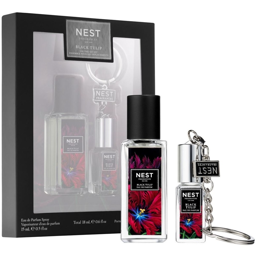 NEST Fragrances Black Tulip On-The-Go Set EDP Spray Rollerball Keychain New Box