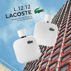 LACOSTE L.12.12 Blanc Eau De Parfum for Men – 3.3 Fl Oz (Pack of 1), White