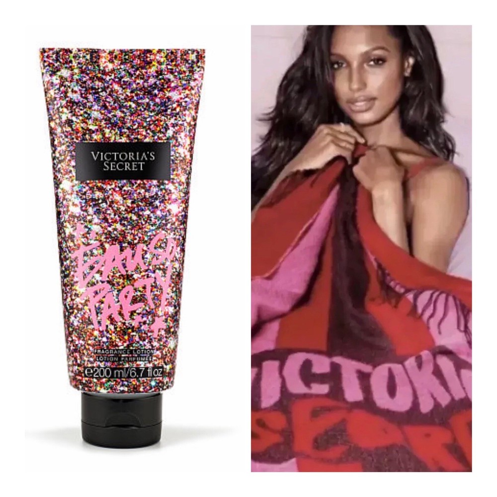 Victoria’s Secret EAU SO PARTY Fragrance Lotion and VS Throw Blanket