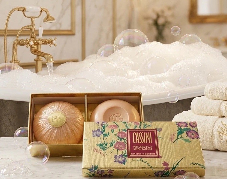 RARE VINTAGE Cassini Oleg Cassini for Women TWO 5.1 oz/145g Perfumed Soaps NOS