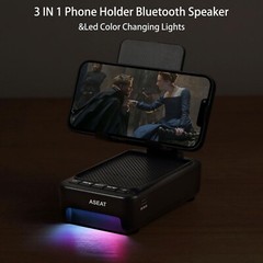 Compact Bluetooth Speaker & Phone Stand with LED Lights – Unique Gadgets for Him