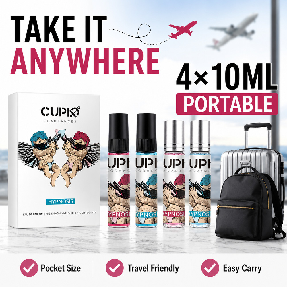 Travel Size Perfume Set 4x10ML Cupid Hypnosis Cologne Long Lasting Portable Frag