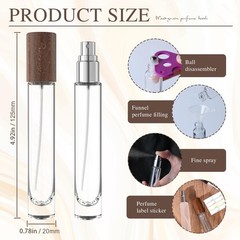 Piacevole 4 Pcs 10ml/0.34 Oz Travel Perfume Atomizer 0.3 Ounces, dark lid
