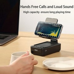 Compact Bluetooth Speaker & Phone Stand with LED Lights – Unique Gadgets for Him