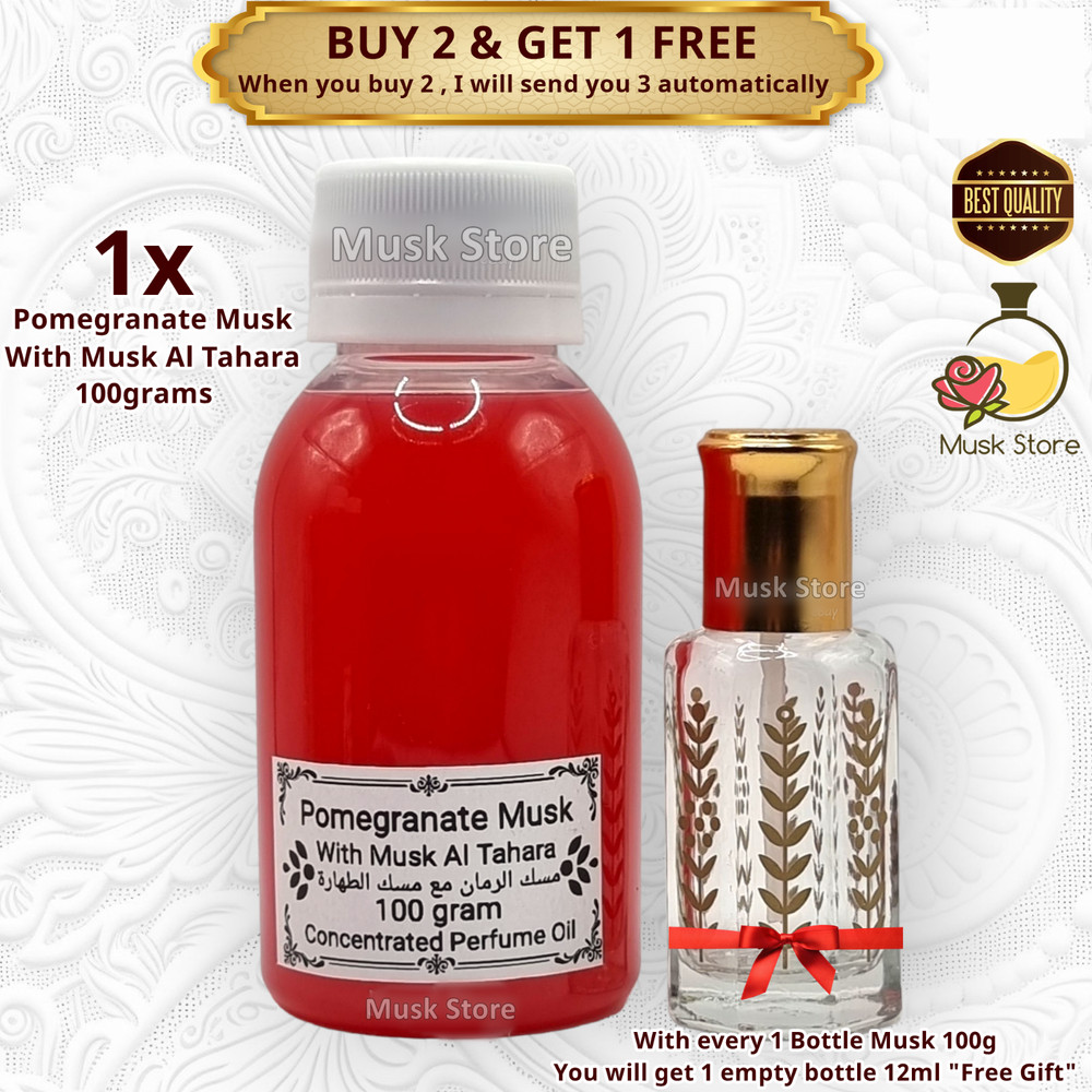 1x Pomegranate Musk Tahara 100g Arabian Thick Perfume Oil Saudi مسك طهارة رمان