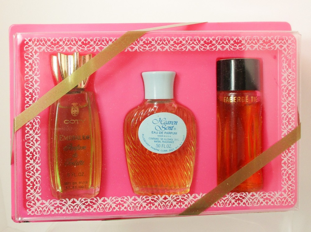 Vintage 3 pc. Cologne Splash Set Emeraude-Heaven Sent-Tigress 1/2 oz Each NIB