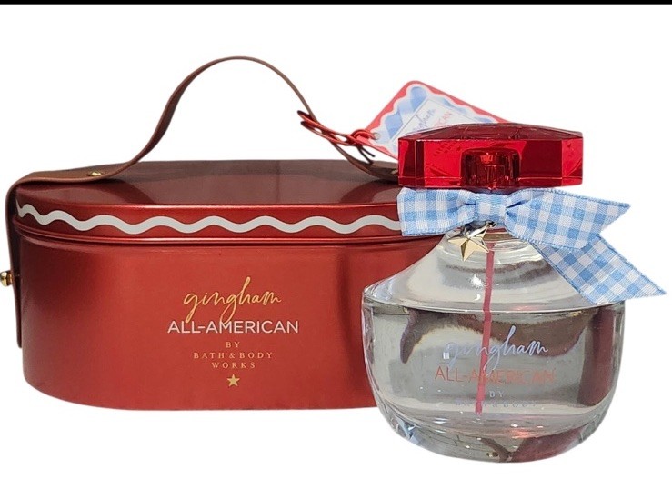 -NEW-Bath & Body Work Gingham All American Eau de Parfum/Perfume 2.5 oz Tin Box