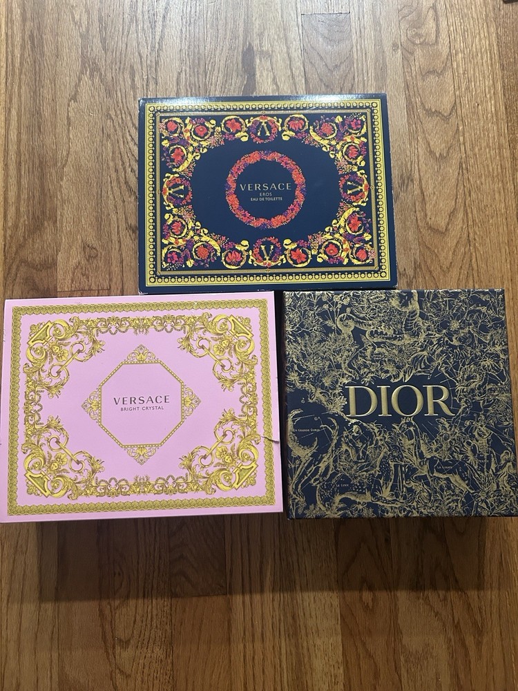 Vercace and Dior Perfume Gift Boxes