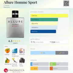 CHANEL ALLURE HOMME SPORT EDT SAMPLE SPRAY 10ML / 0.34OZ(Original Bottle)⚡