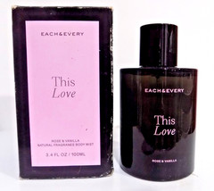 NEW!~Each & Every “This Love” Body Mist Rose & Vanilla 3.4 fl oz