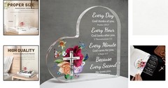Acrylic Bible Verse Decorative Sign – Inspirational Heart Shaped Gift for Women
