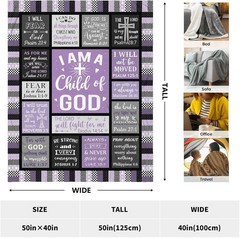 Cozy 50″x40″ Christian Throw Blanket – Modern Spiritual Birthday Gift for Women