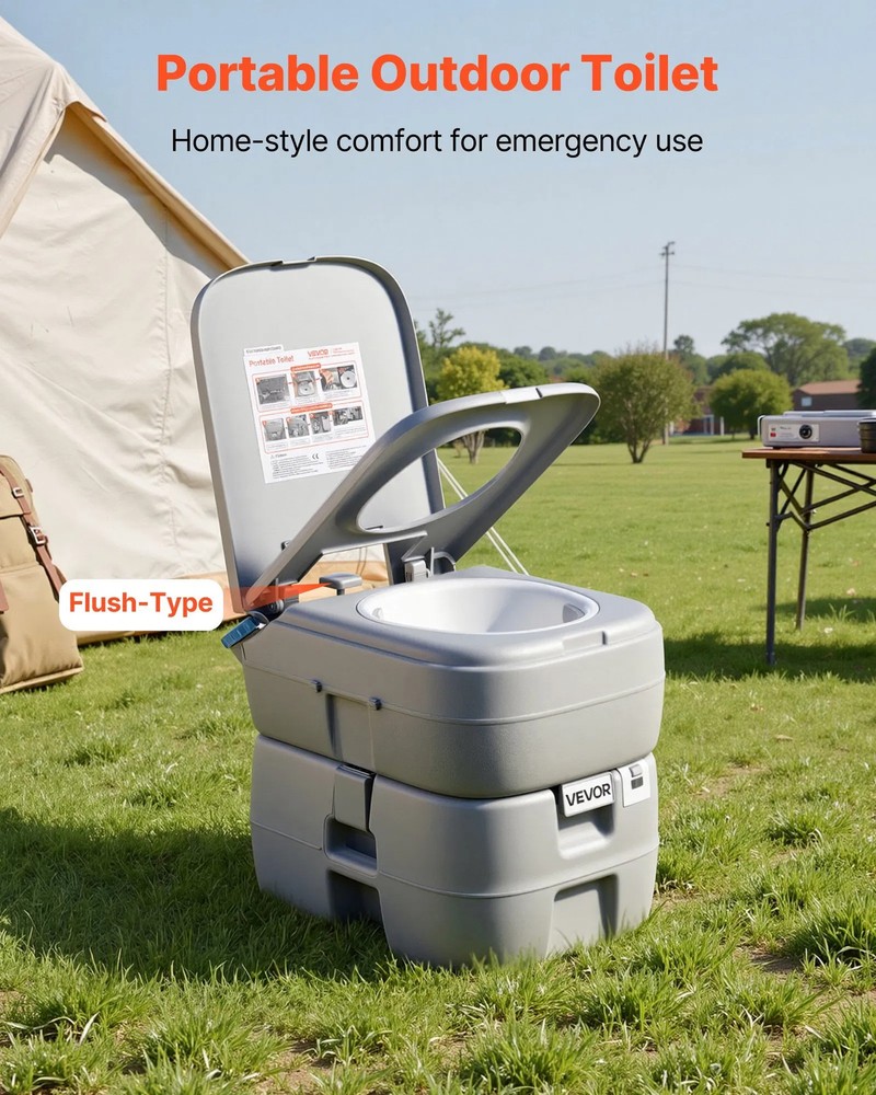 Portable Toilet, 7.9 Gallon Detachable Waste Tank, 200 Flushes, Camping Toilet f