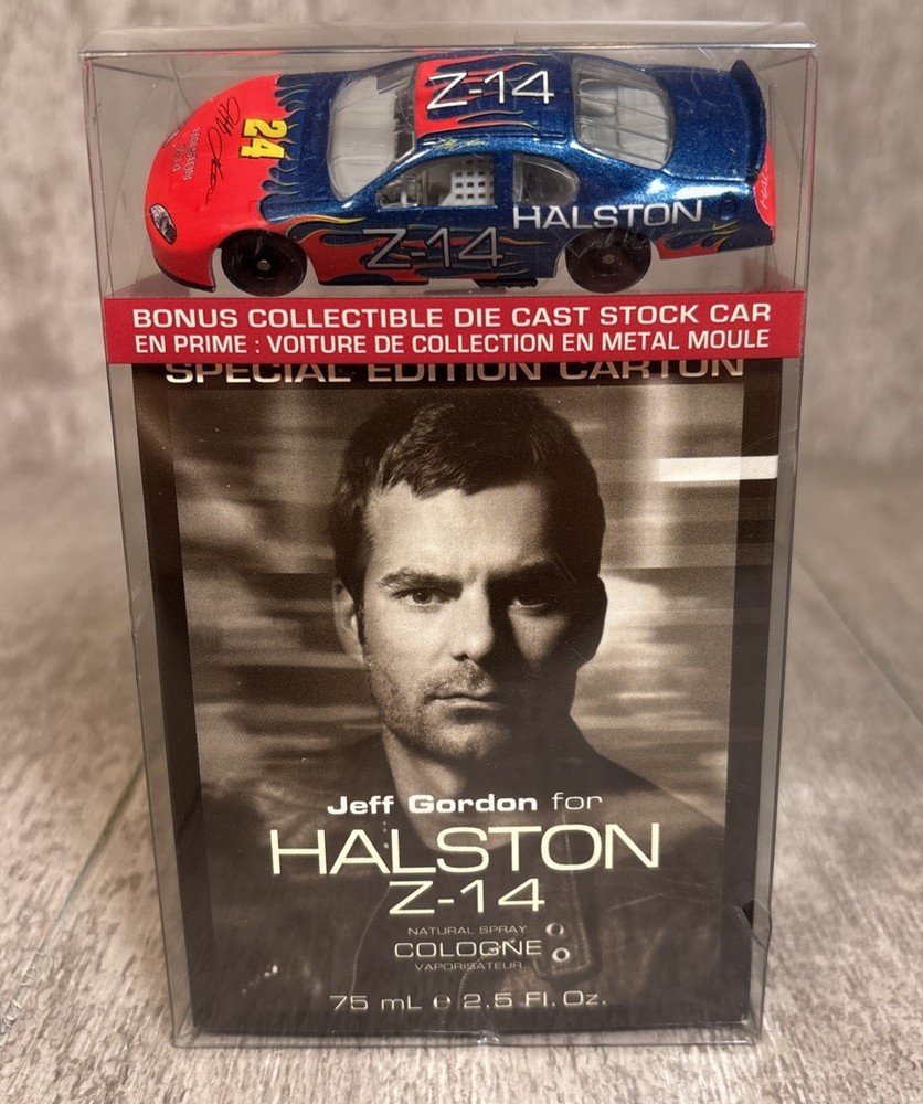 Vintage Halston Z-14 Cologne 2.5 Oz Jeff Gordon W/ DieCast NASCAR