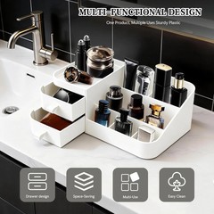 White Perfume Organizer for Men with Drawers, Cologne Organizer for Men, Mens Or