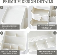 White Perfume Organizer for Men with Drawers, Cologne Organizer for Men, Mens Or